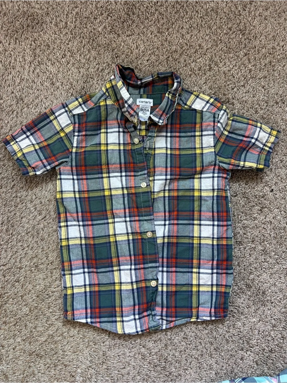 Lot of 5 Carter’s Short Sleeve Button-Down Shirts